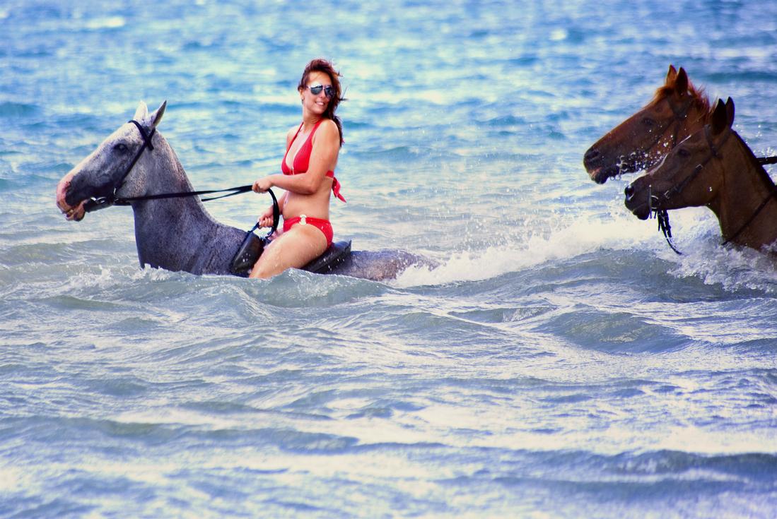 Sunset Horseback Ride and Swim Ocho Rios jamaica horseback swim