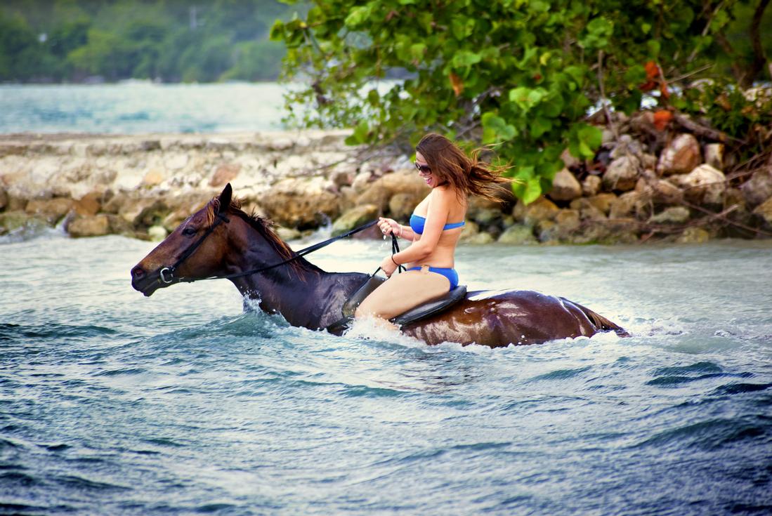 Sunset Horseback Ride and Swim Ocho Rios horseback in jamaica